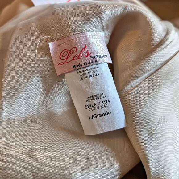 NWT Vintage 90s Let's Fashion Prom Gown Greek Goddess Cowl Gold Chiffon Size L - Picture 9 of 15